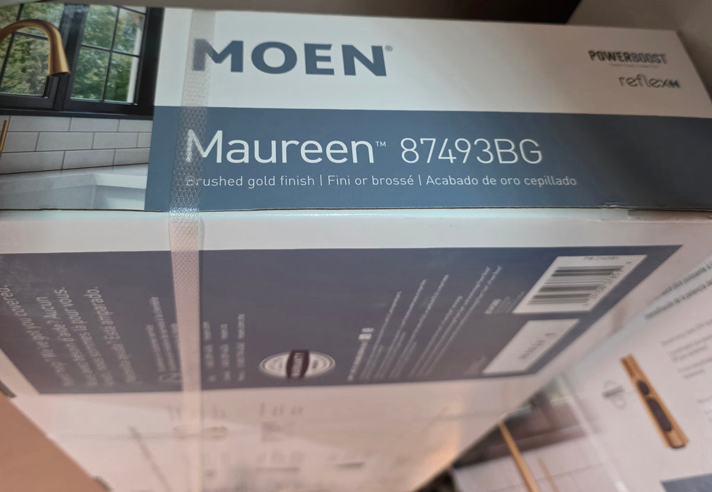 MOEN Maureen Brushed gold one-handle high arc pulldown kitchen faucet 87493BG