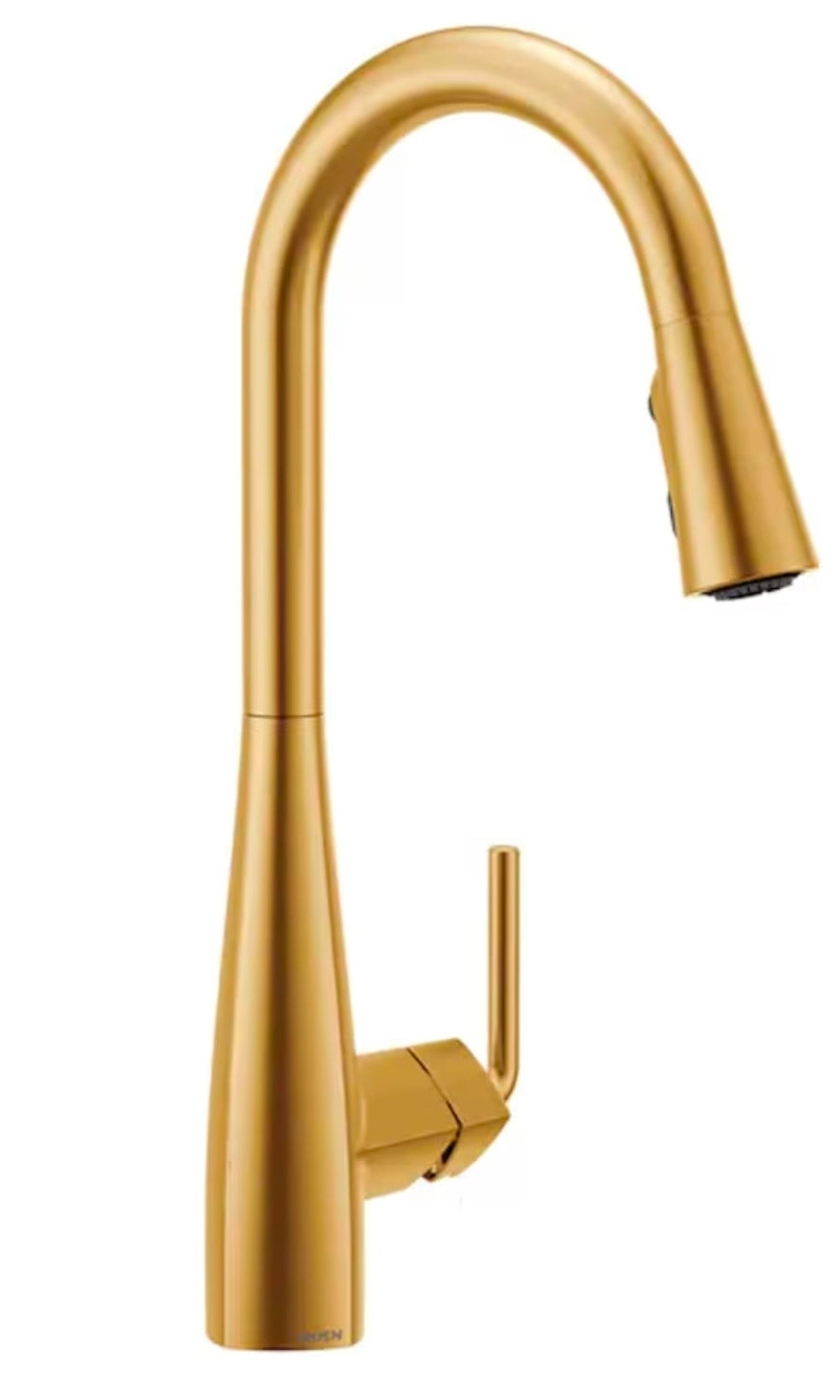 MOEN Maureen Brushed gold one-handle high arc pulldown kitchen faucet 87493BG