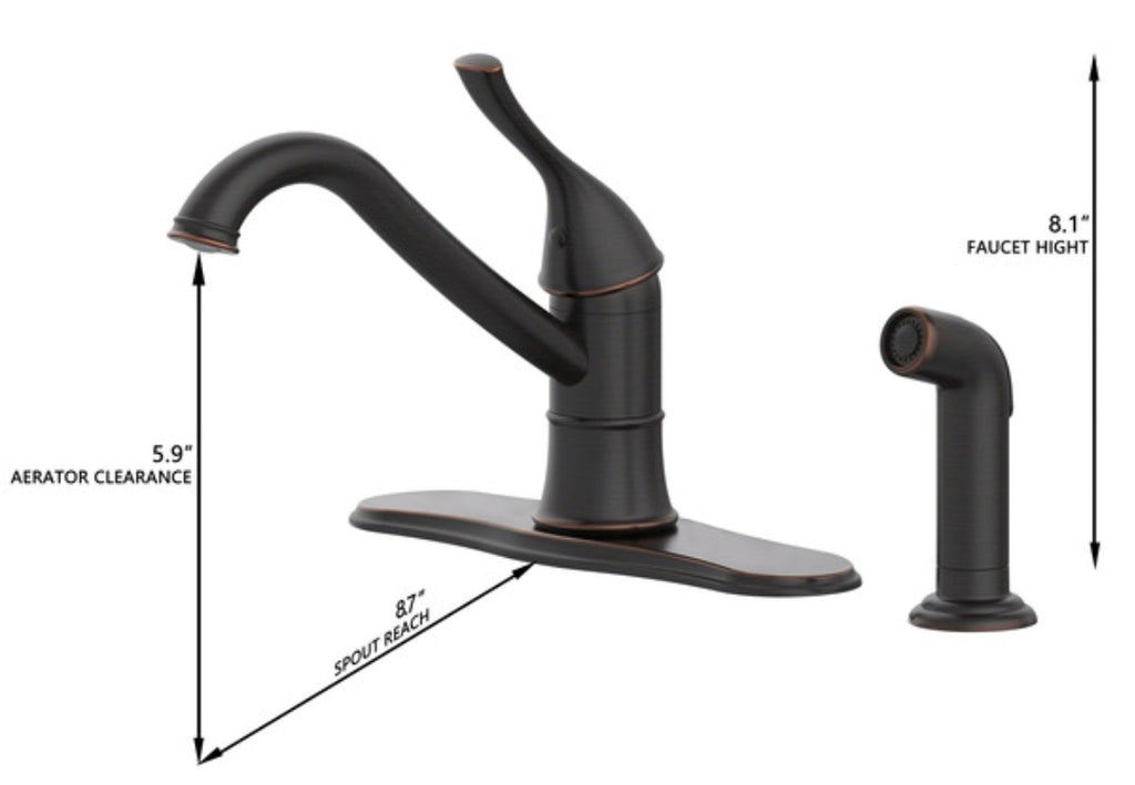 Wiley Single-Handed Kitchen Faucet - Oil Rubbed Bronze Finish