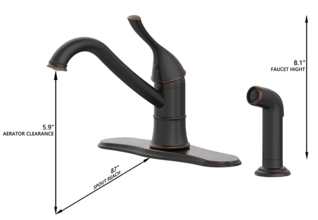 Wiley Single-Handed Kitchen Faucet - Oil Rubbed Bronze Finish